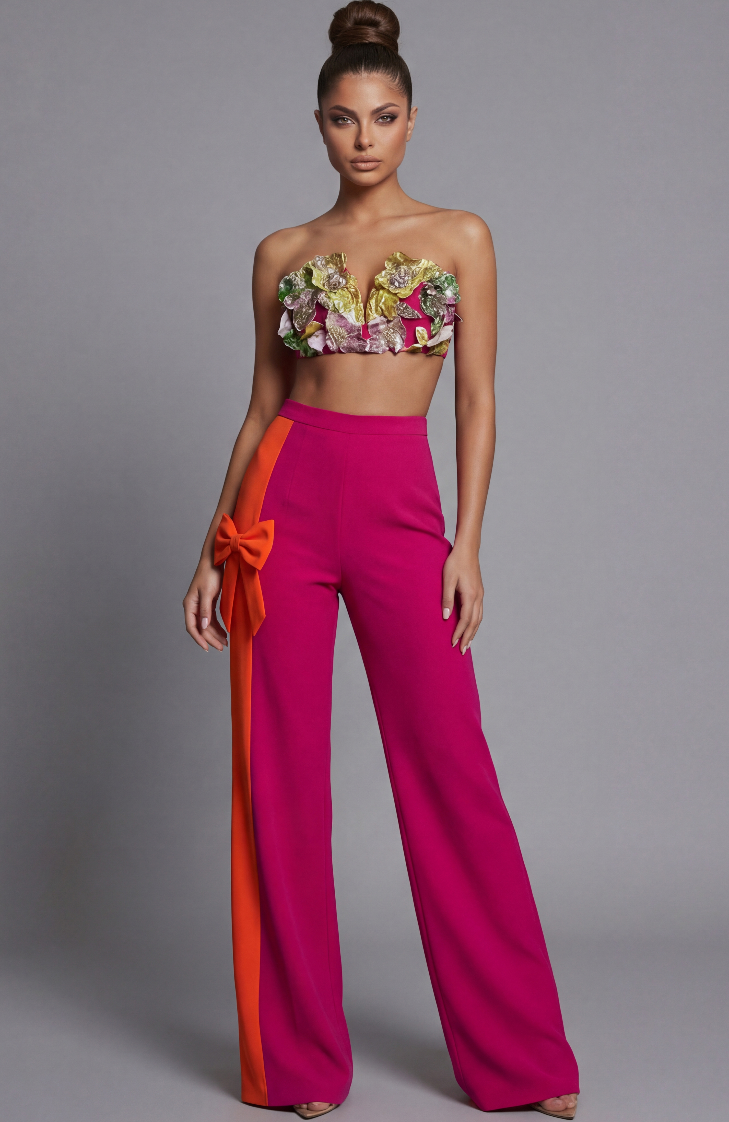 Sleeveless Tailored Suit With Statement Bow Detail 45987 - Image 3