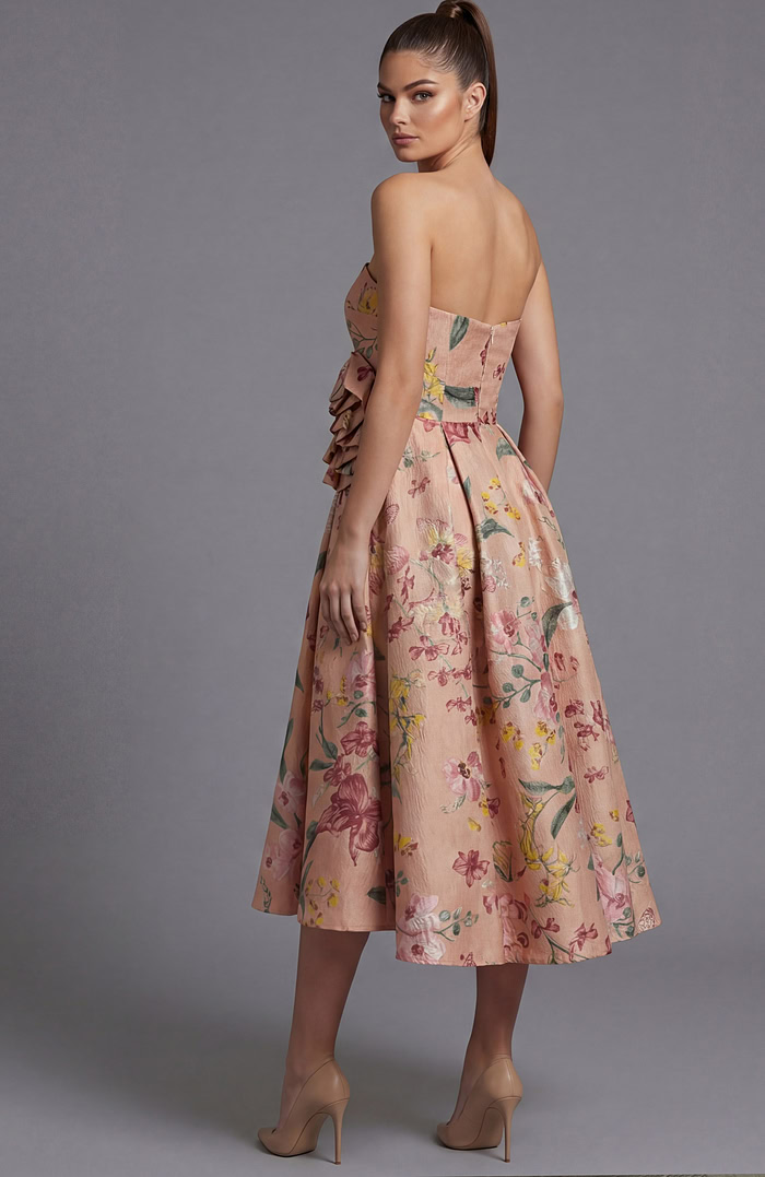fit and flare floral short mother of the bride dress 46241