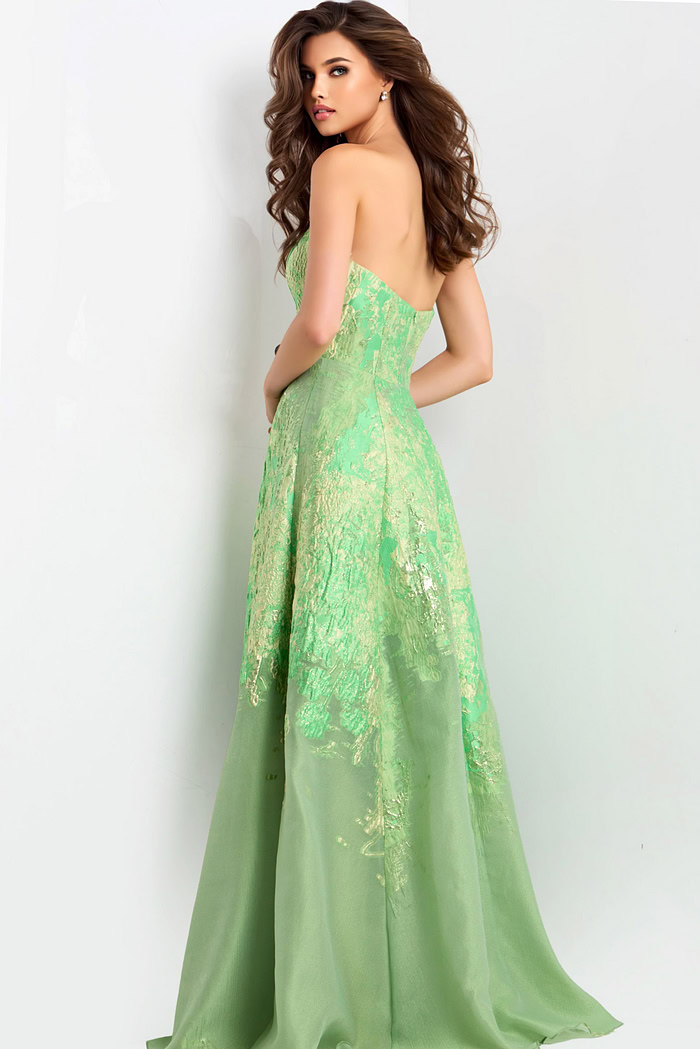 Shimmering Strapless Green Dress