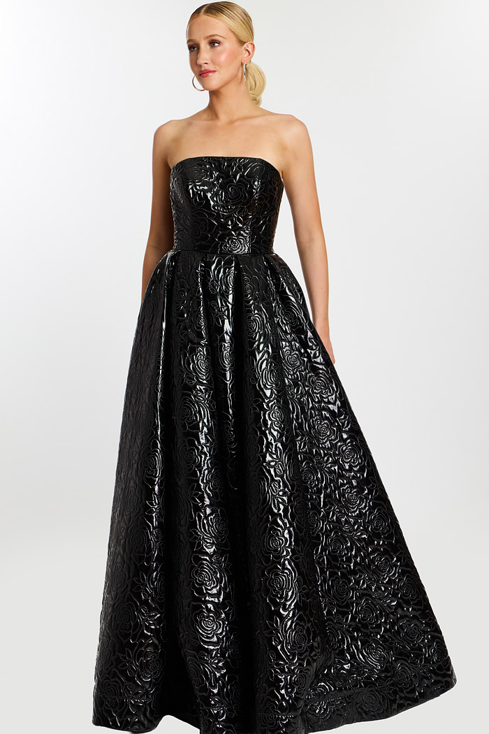 full view of strapless ball gown 46580