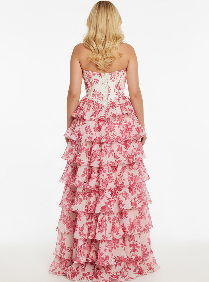 back of floral prom dress 47404