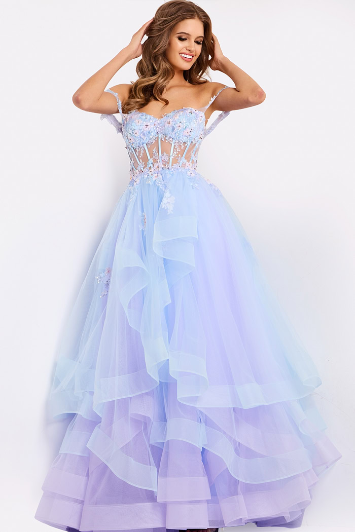 corset bodice ruffled skirt dress 47427