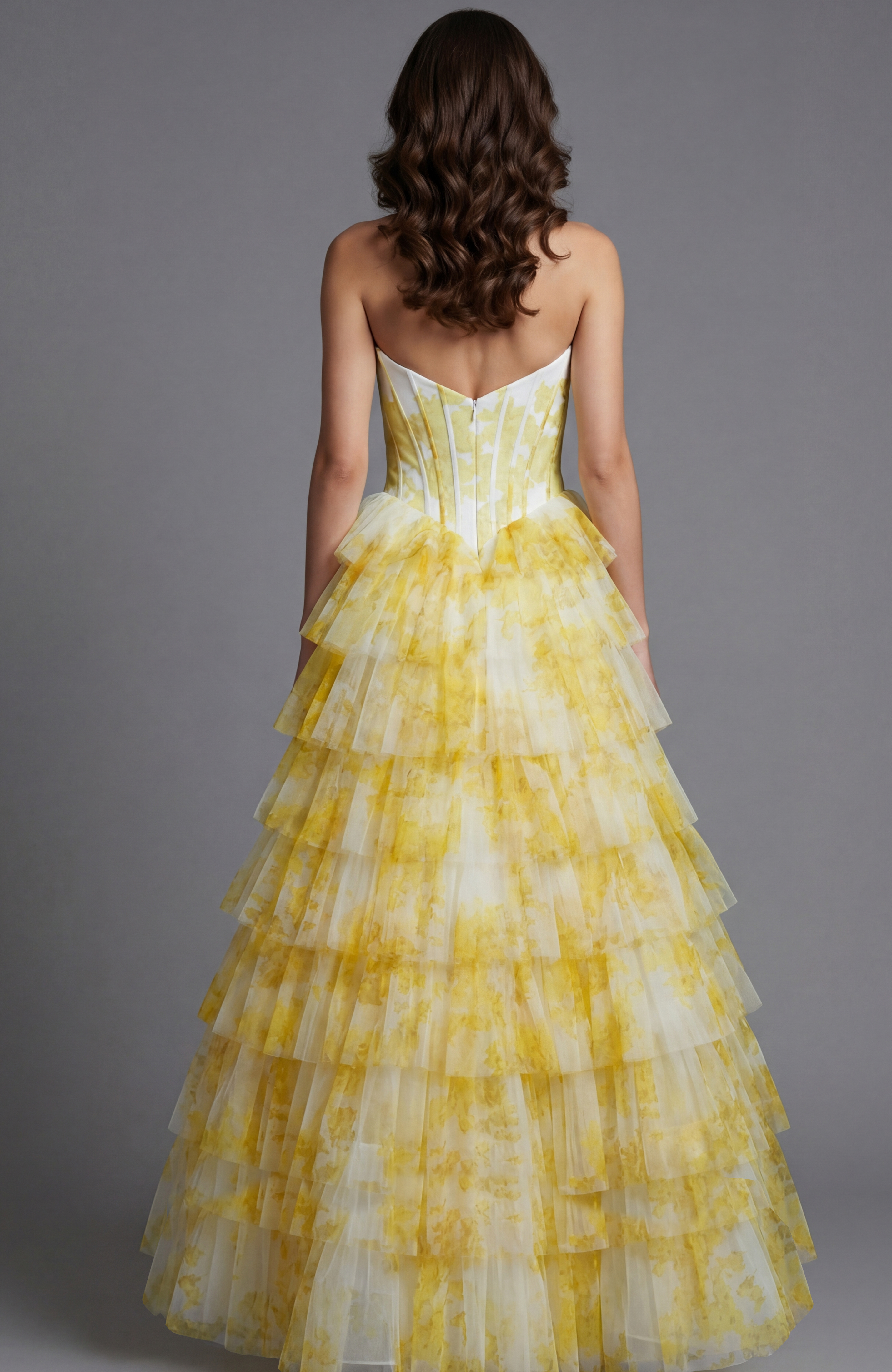 corset bodice yellow dress 47440