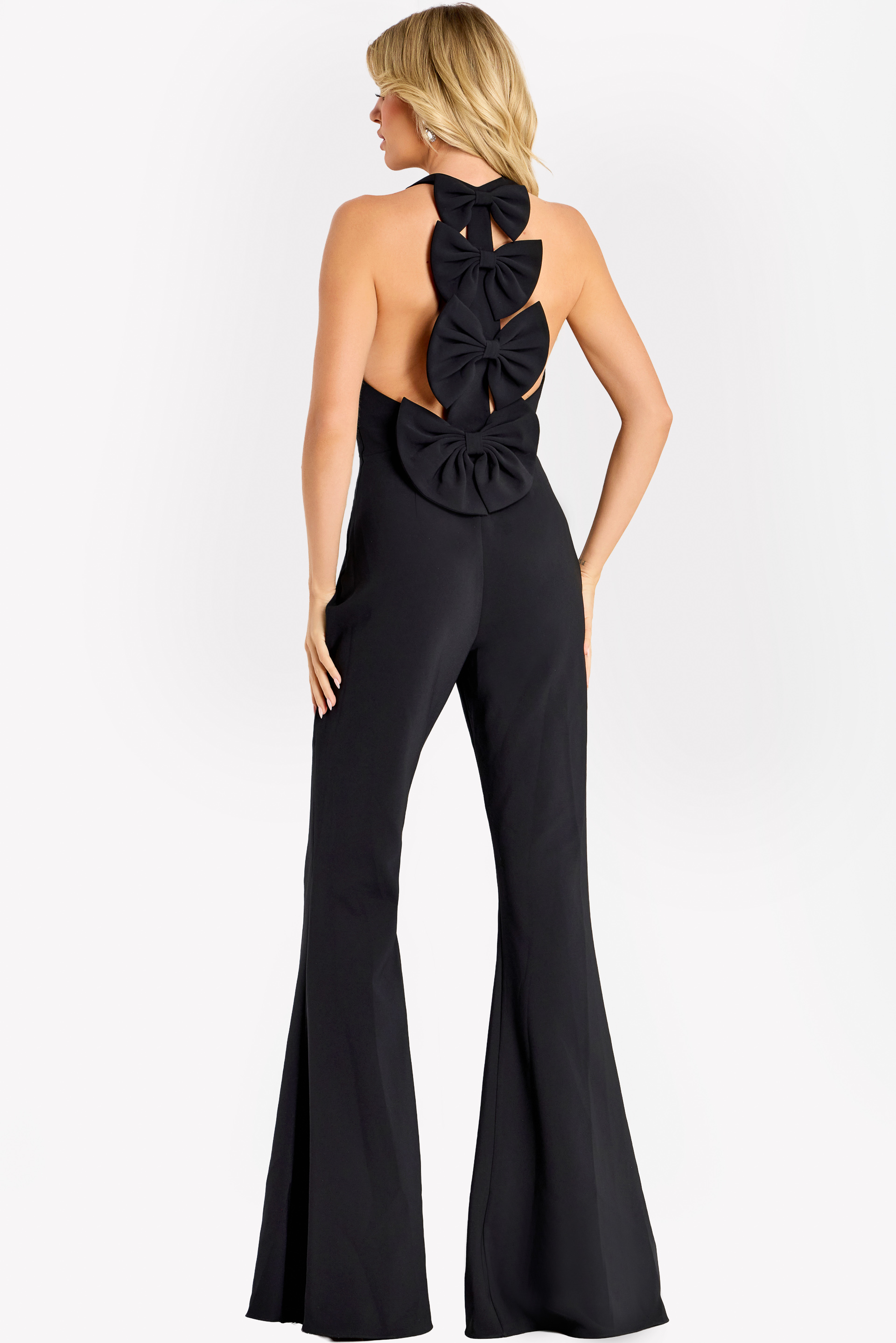 black jumpsuit with bow details 47640