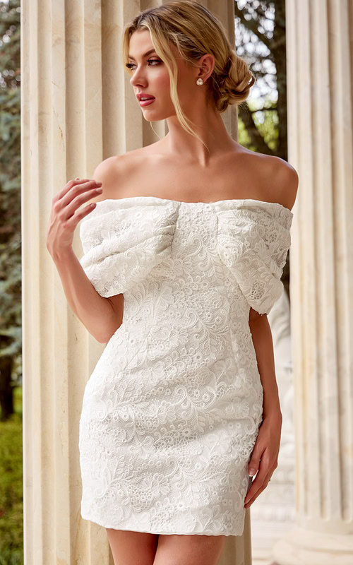 fitted dress with off shoulders neckline 47659
