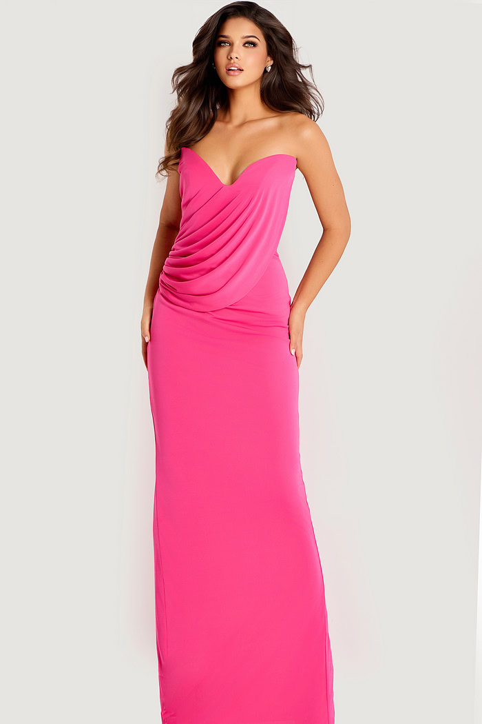 strapless pleated dress 47831