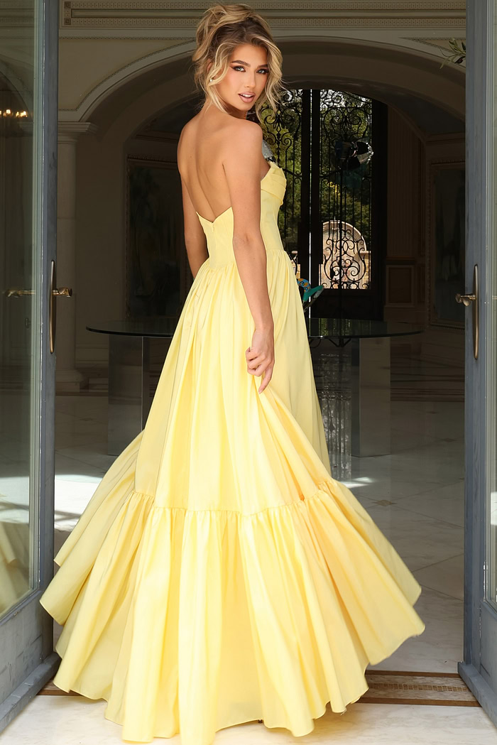 yellow flowy dress 47883