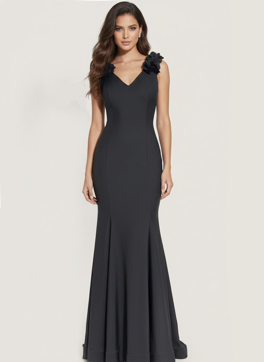 black ruffled dress 48120