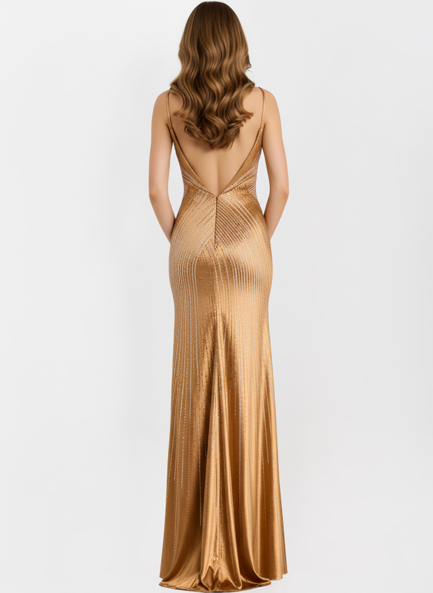 open back satin prom dress 48326