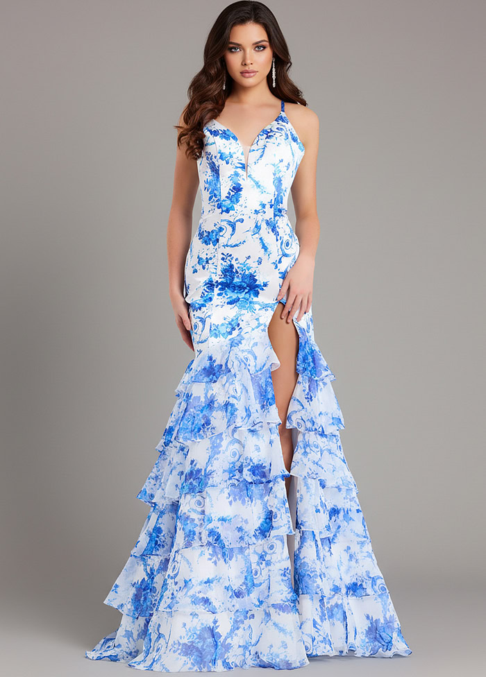 high slit floral dress 48331