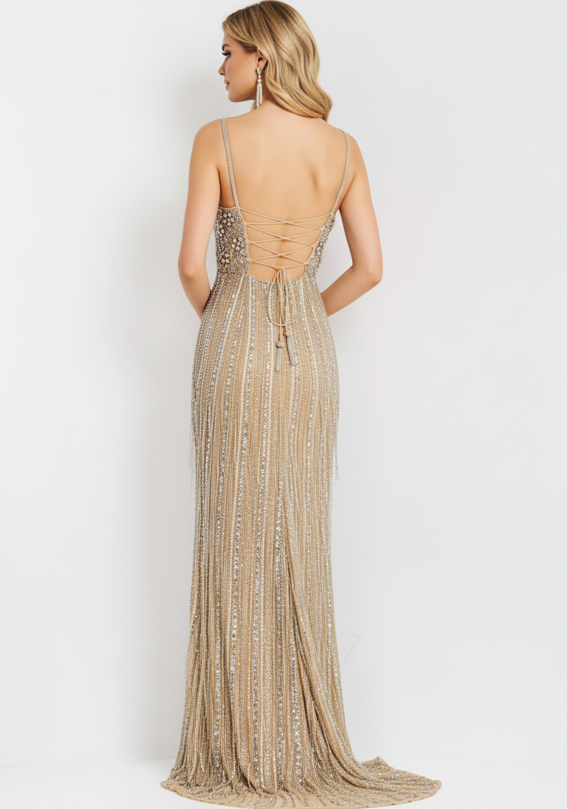 Sparkling Beaded Cutout Gown 48548 - Image 7