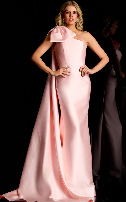 pink one shoulder dress 48677