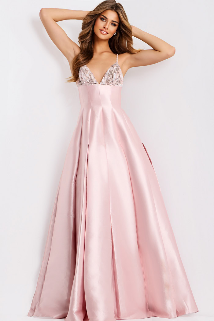 A Line Dress With Beaded Bodice 48732