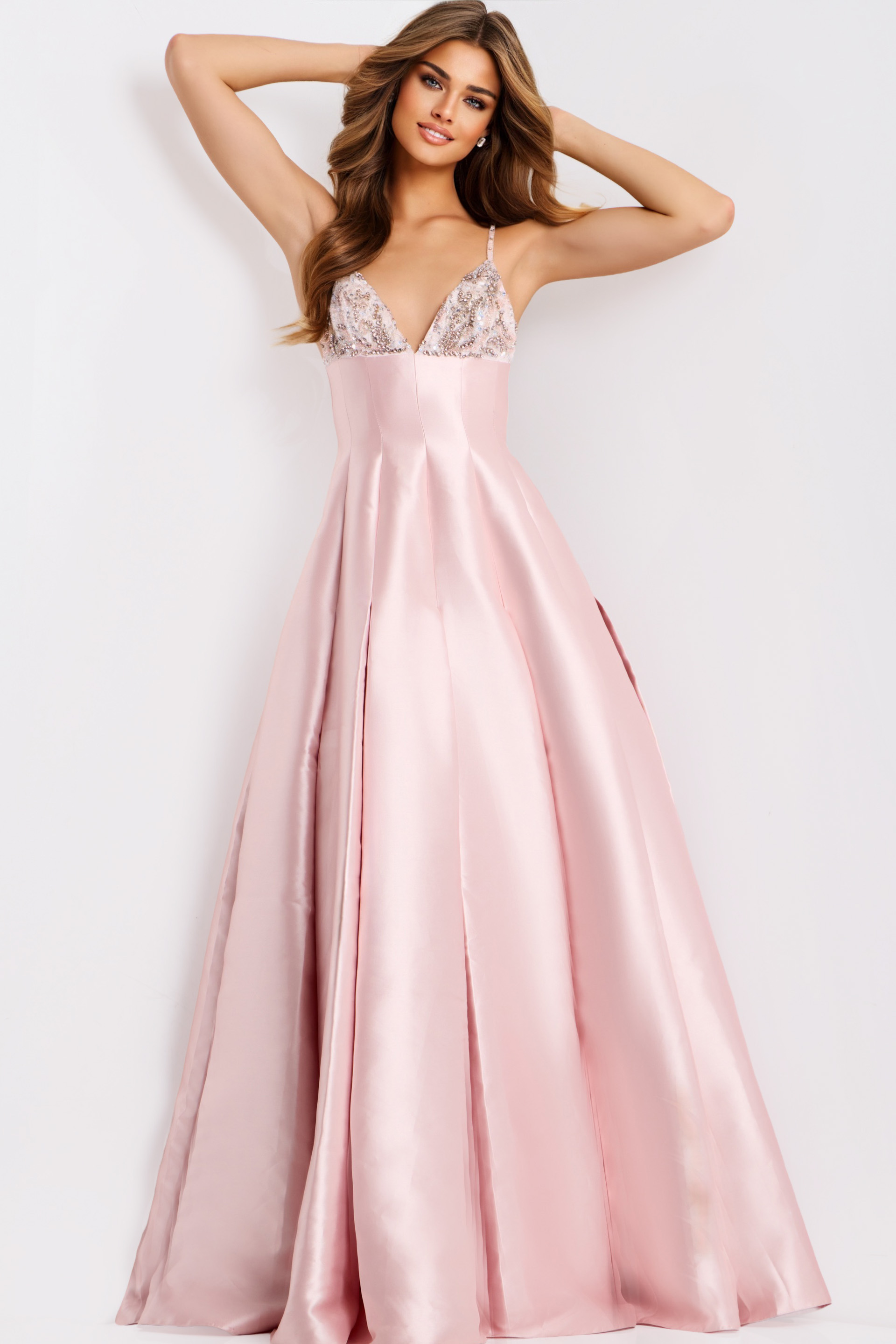 A Line Dress With Beaded Bodice 48732 - Image 4