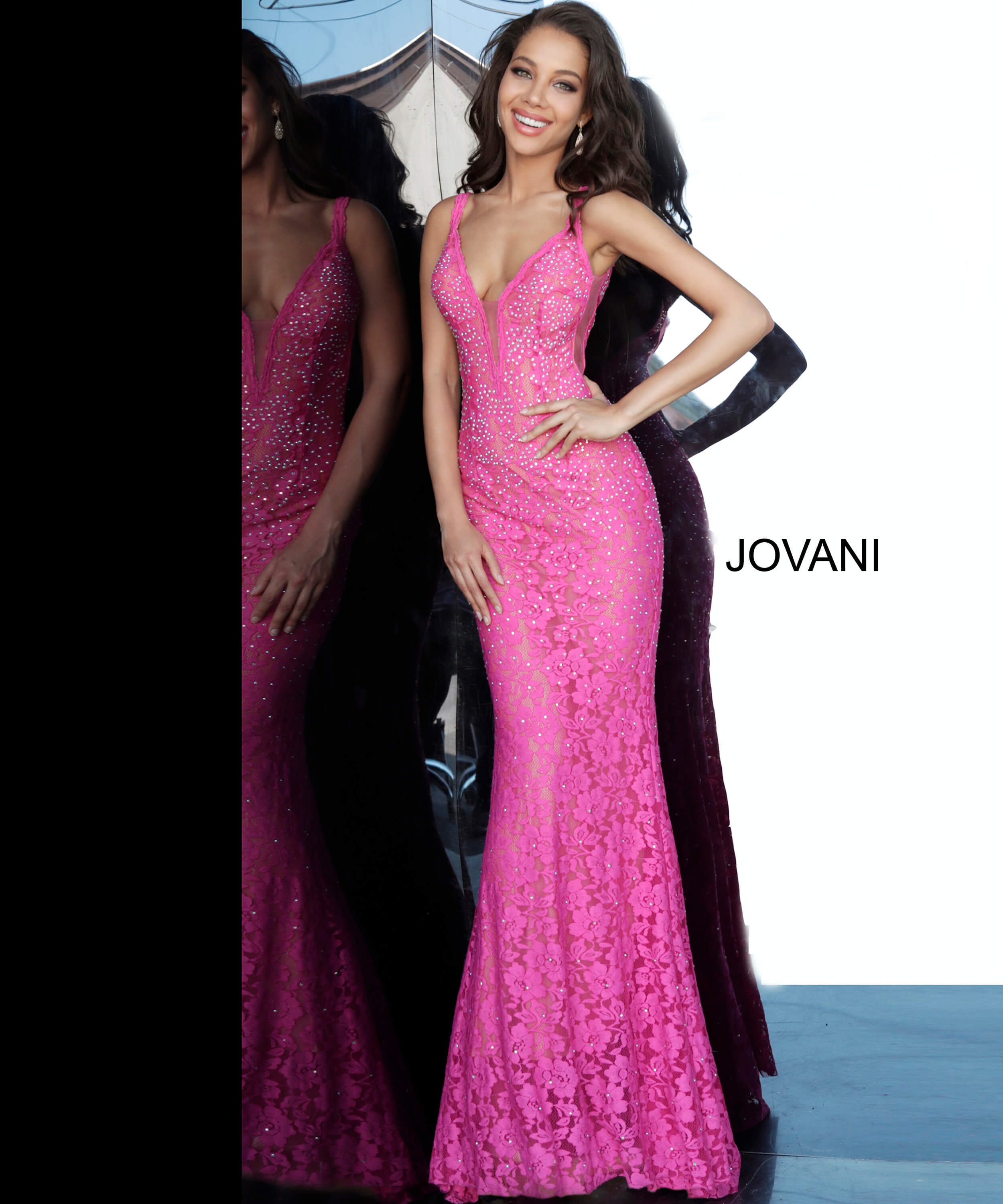 Lace Fitted Jovani Dress 48994