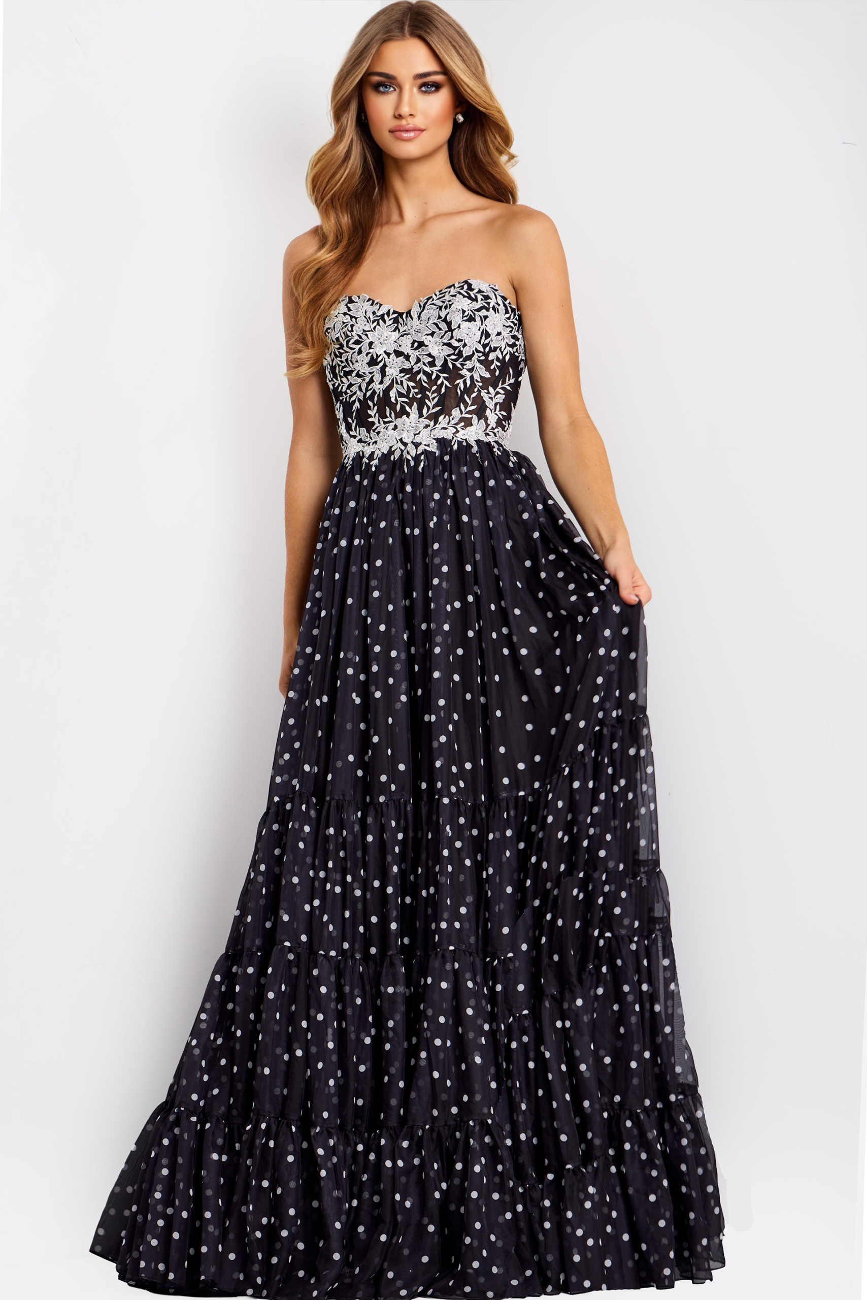 black and white a line dress 49086