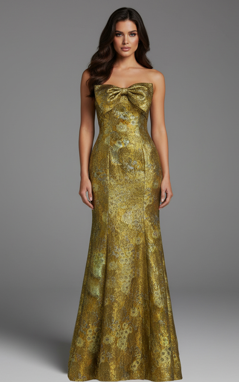 floral dress with bow detail on the bust 49163