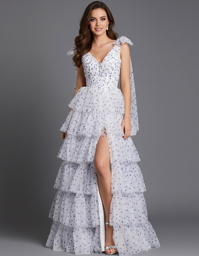 poko dot dress with layered skirt 49358