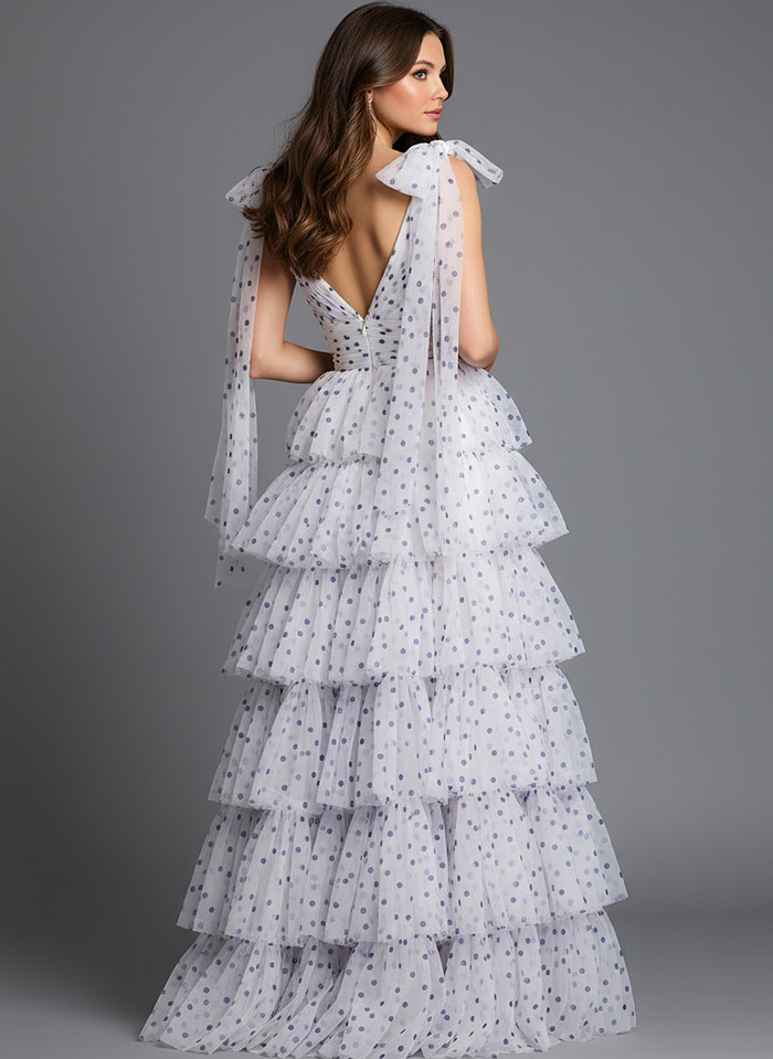 back of white poko v back dress 49358