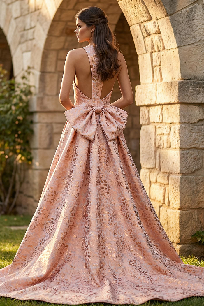 back of a line dress with bow detail 49382