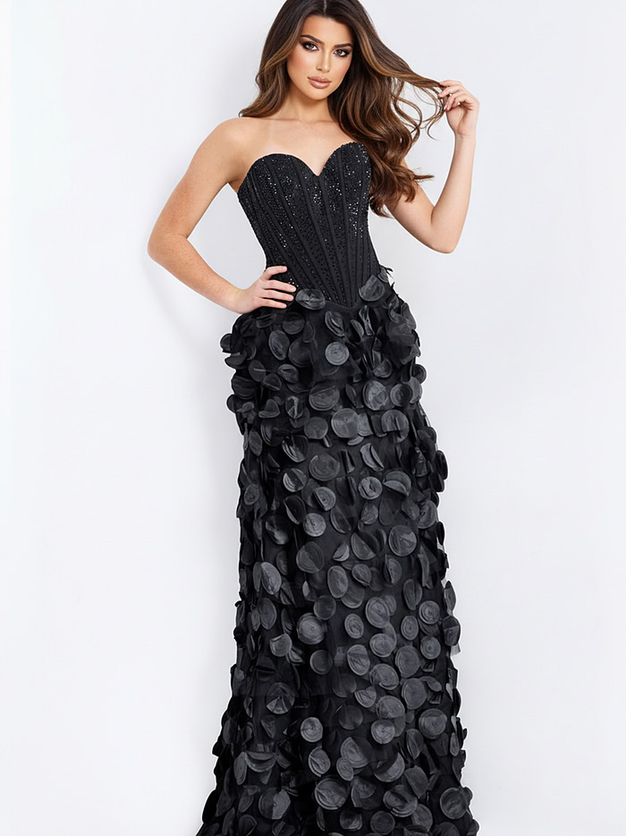 Strapless Corset Gown with 3D Petal Skirt 49384