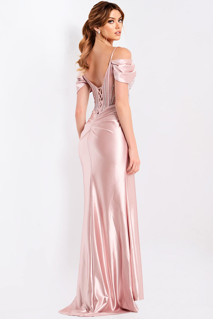 back of corset bodice pink dress 49719