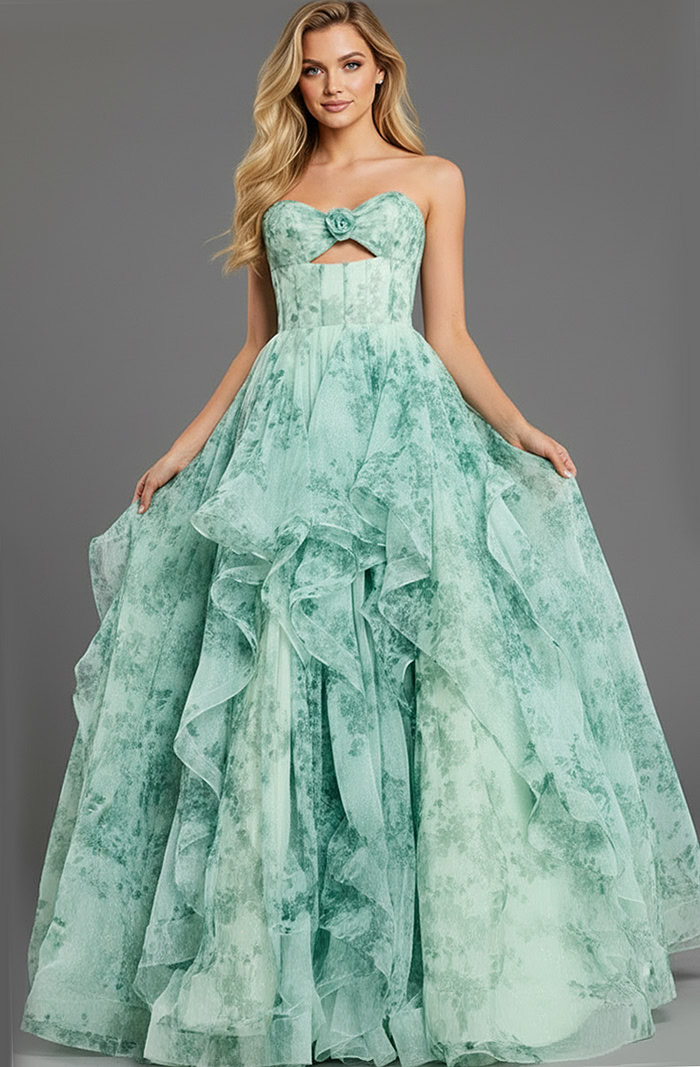 ruffled print dress 49777