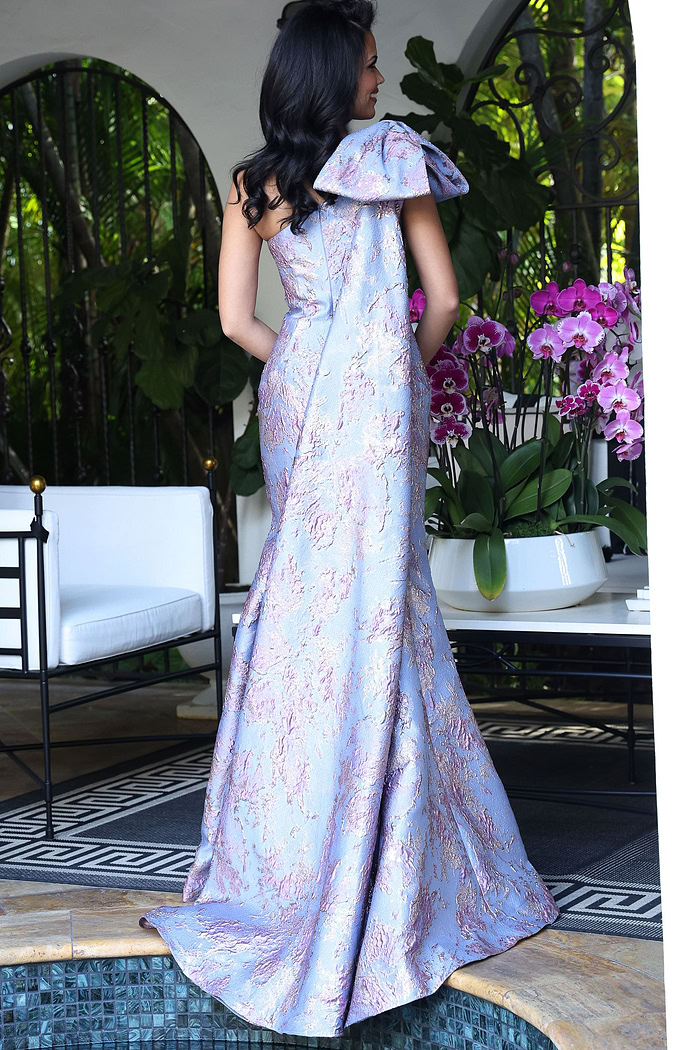 one shoulder floral mother of the bride dress 49847