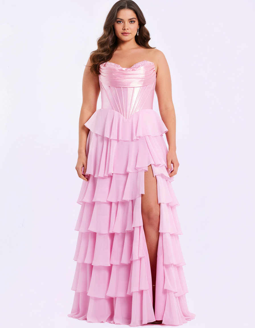 Strapless Pink Ball Gown 50234