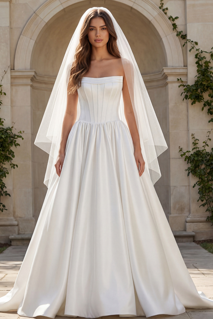 simple a line starpless dress JB40784
