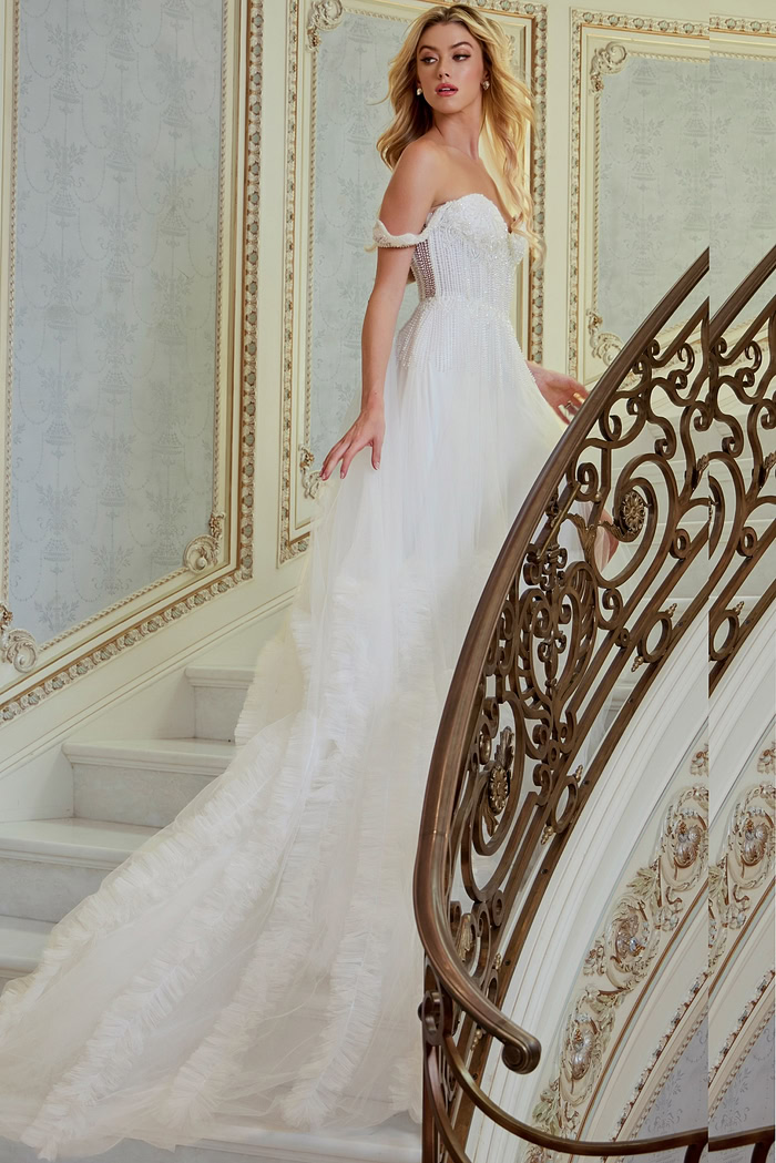 off the shoulder long wedding dress JB41159