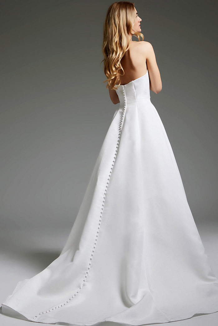 Back view of Jovani JB42346 dress showing button details.