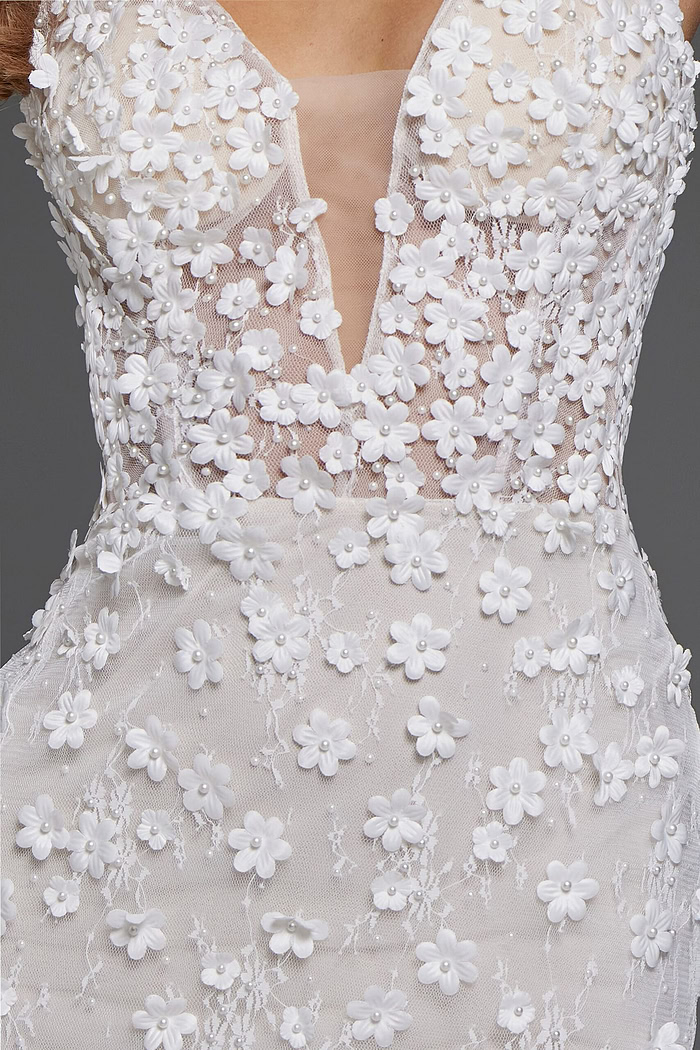 wedding dress with floral applique JB42483