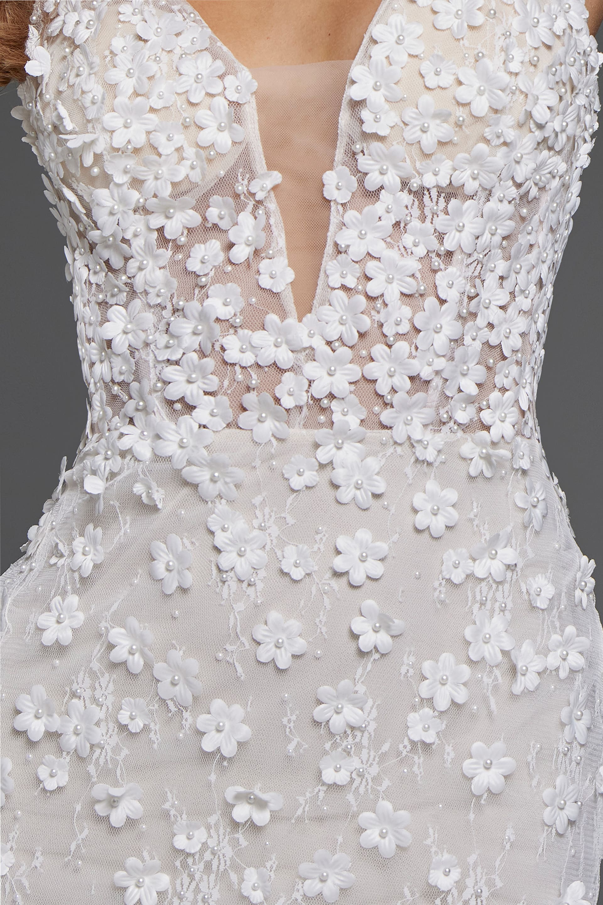 wedding dress with floral applique JB42483