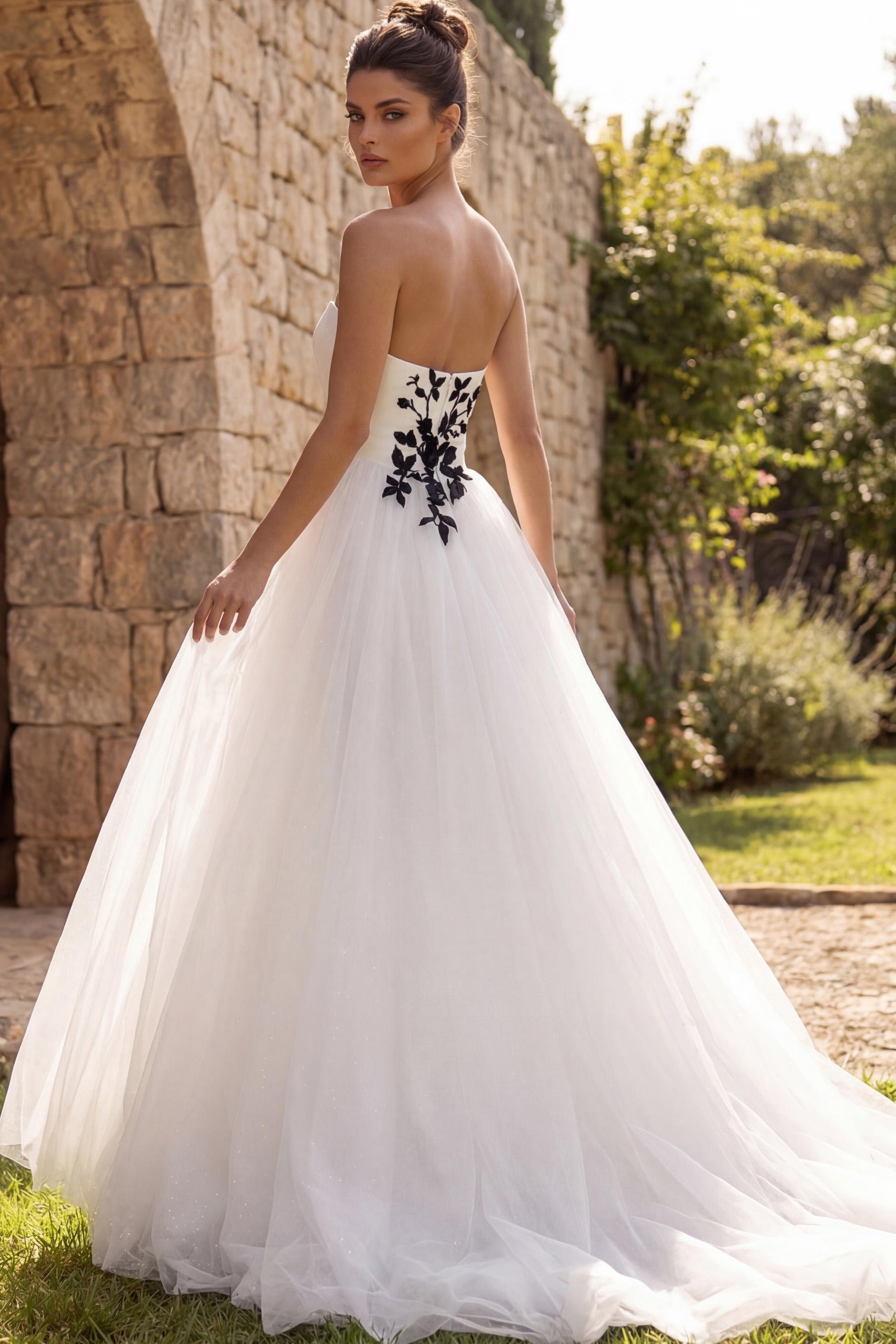 white strapless ball gown JB43233