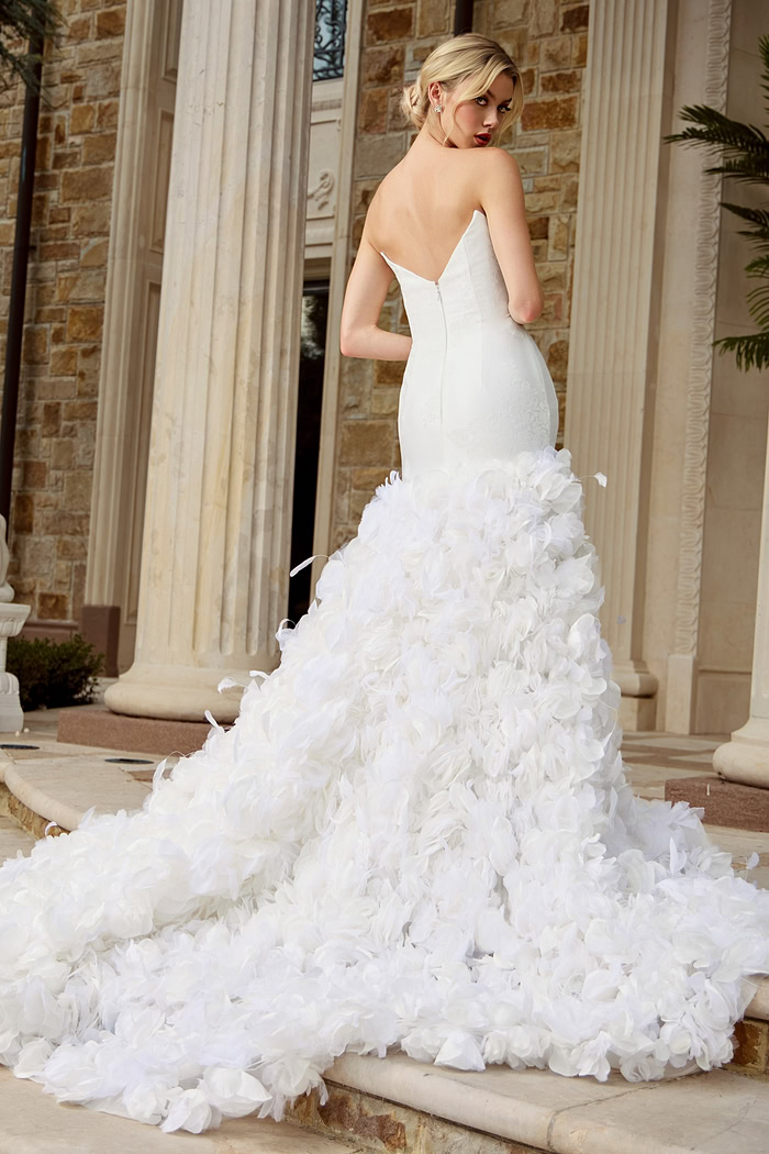 Strapless Mermaid Wedding Dress with 3D Floral Skirt JB45121