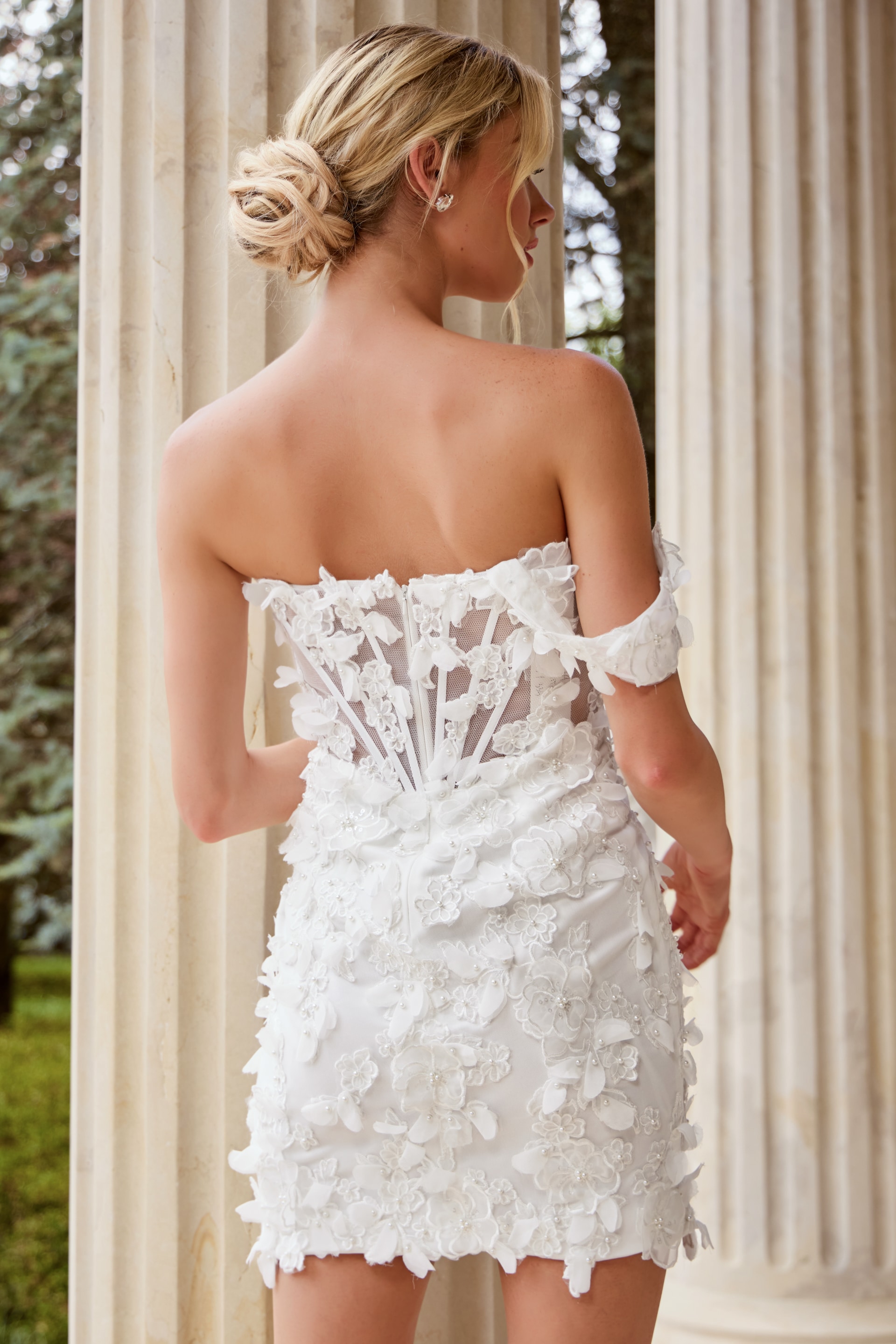 off the shulder floral wedding dress JB45769