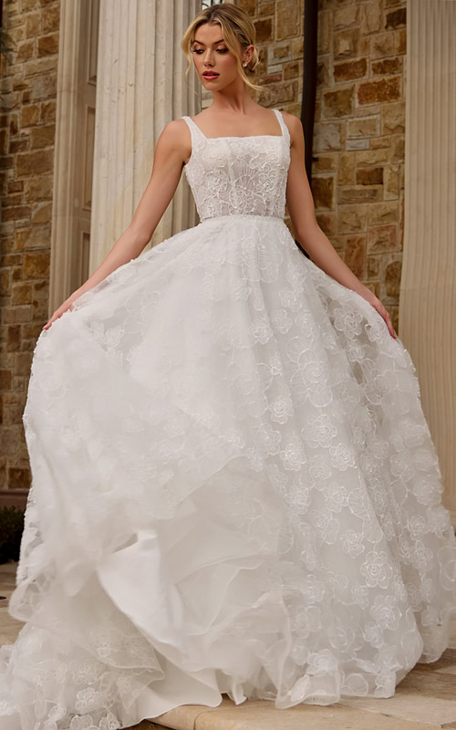 fit and flare long wedding dress JB45834