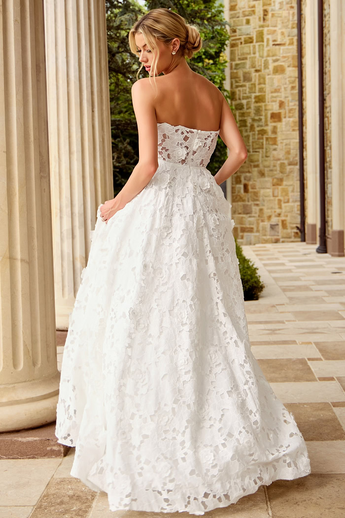 strapless corset bodice long dress JB45912