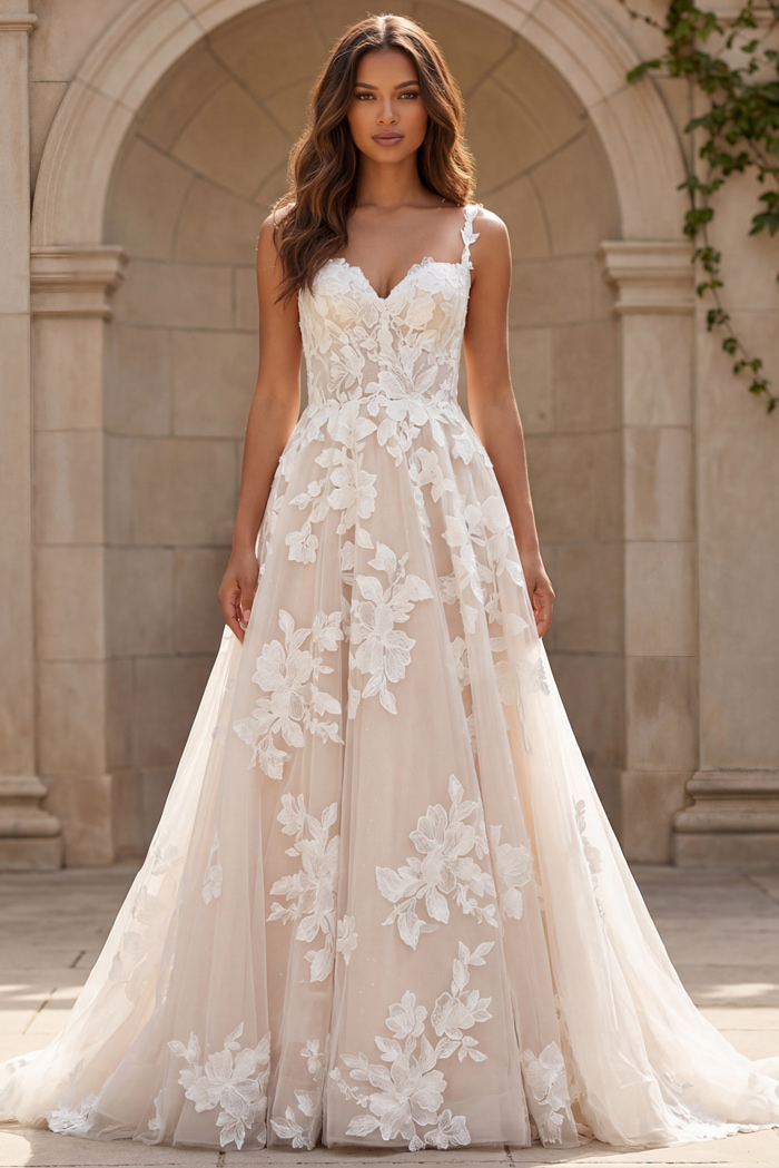 lace sweetheart neckline ball gown JB99062
