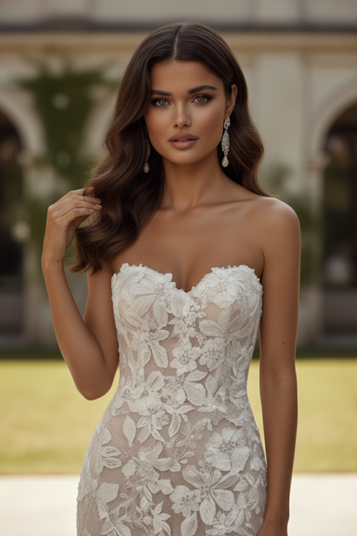 sweetheart neckline lace dress JB99063