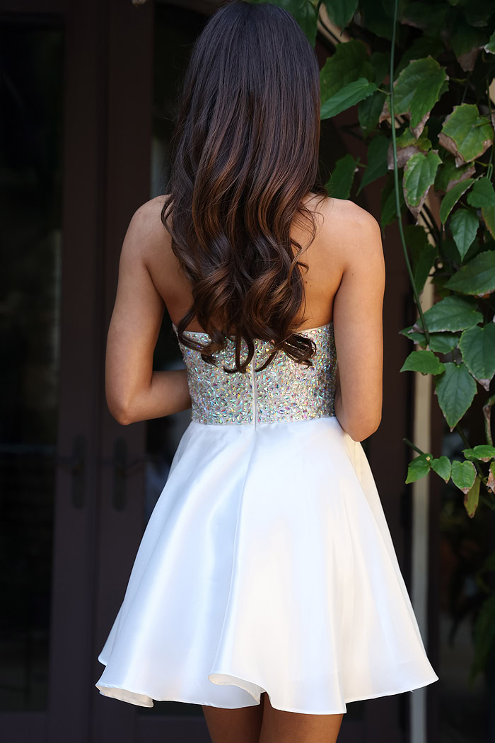 Strapless Beaded Bodice Fit And Flare Dress K46834