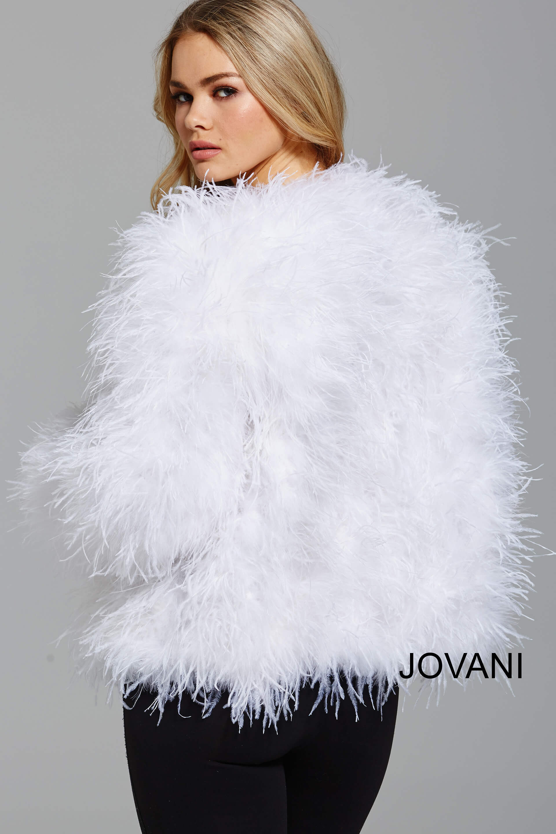 Black Ostrich Feather Ready to Wear Jacket M63366