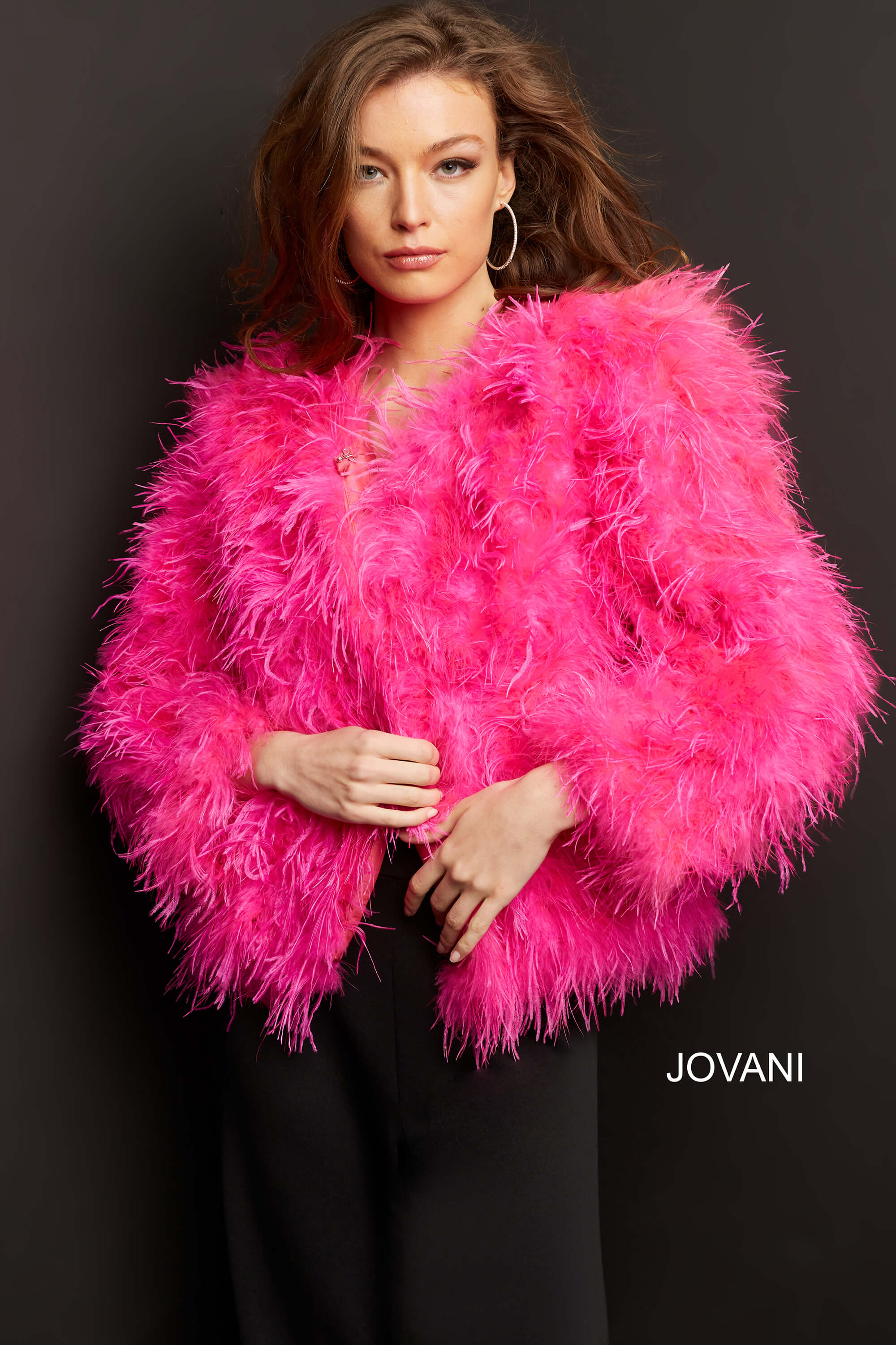 Black Ostrich Feather Ready to Wear Jacket M63366