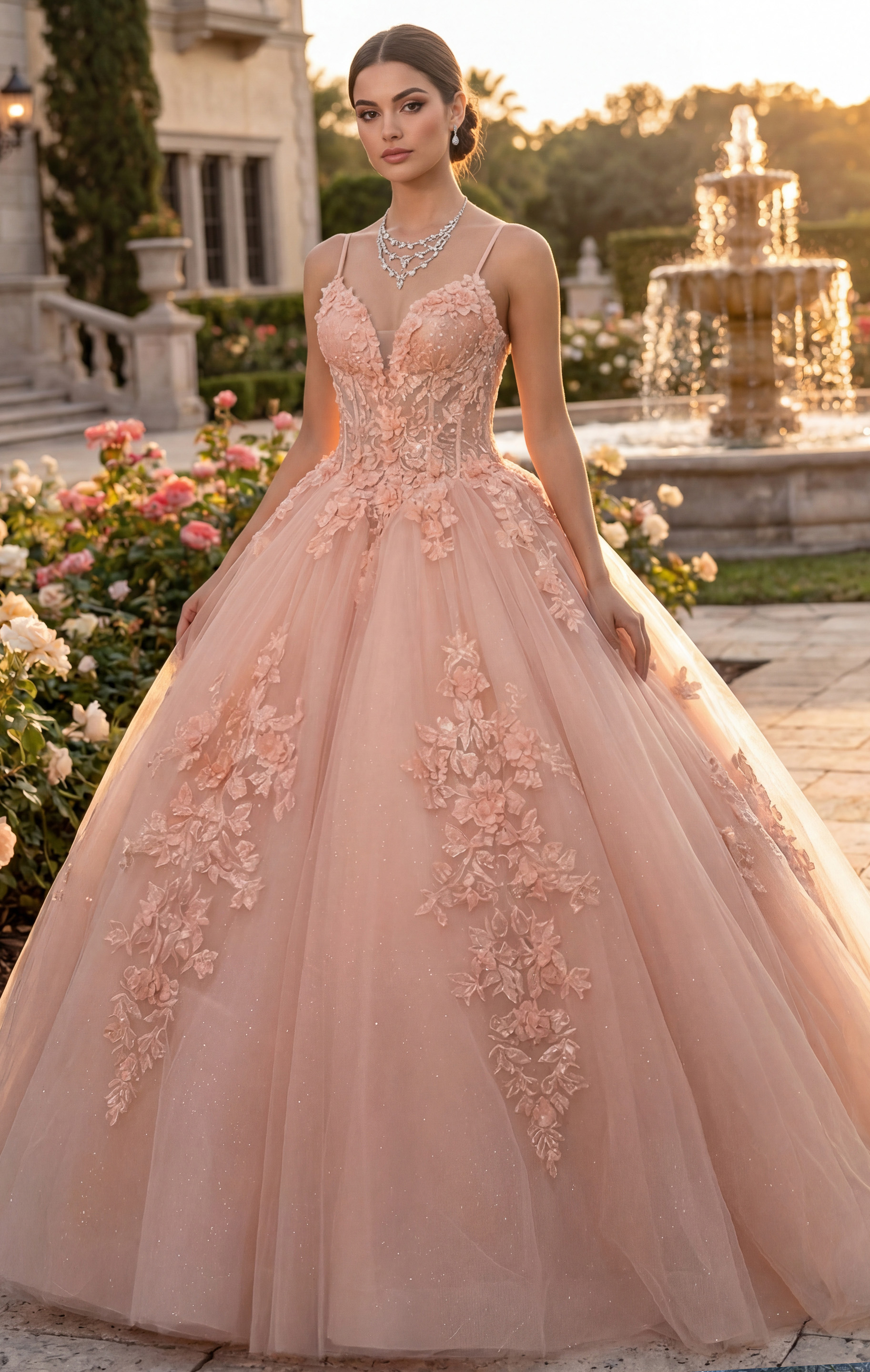 Strappy corset ball gown