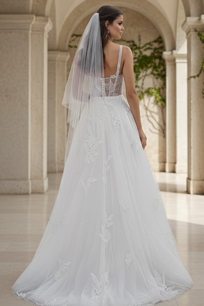 back of corset bodice ivory wedding dress jb49761